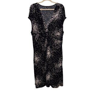Apt. 9 Womens Black & White Abstract Print Knot Maxi Dress Size 2XL